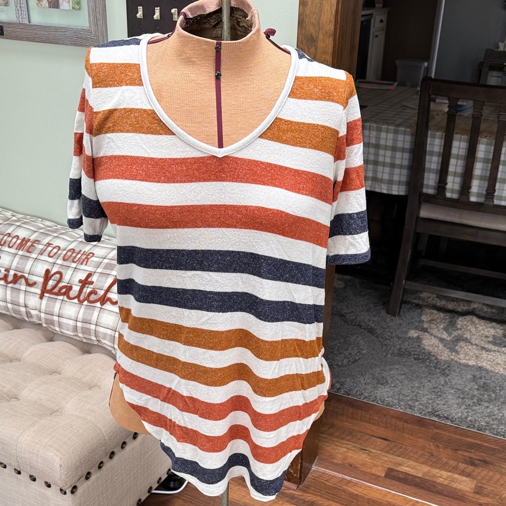Maurices Casual Striped V-Neck Tee